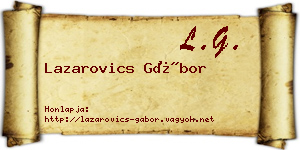 Lazarovics Gábor névjegykártya
